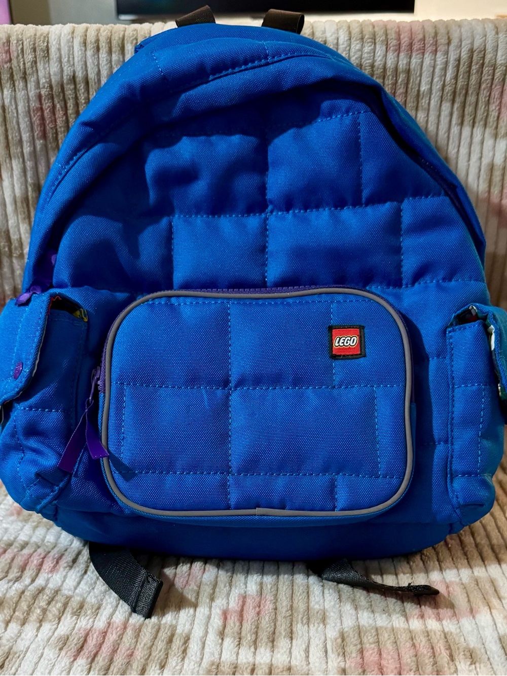Lego Blue Kids Backpack with Purple Accents